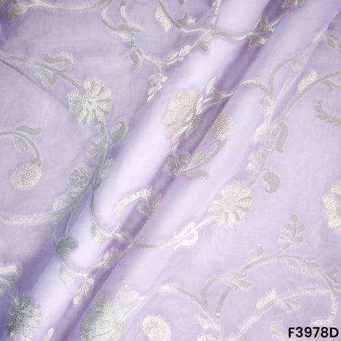 Zari Work Organza Fabric- F3978
